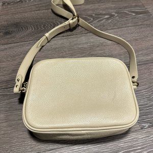 J.Crew Cream Leather Crossbody Camera Bag Purse